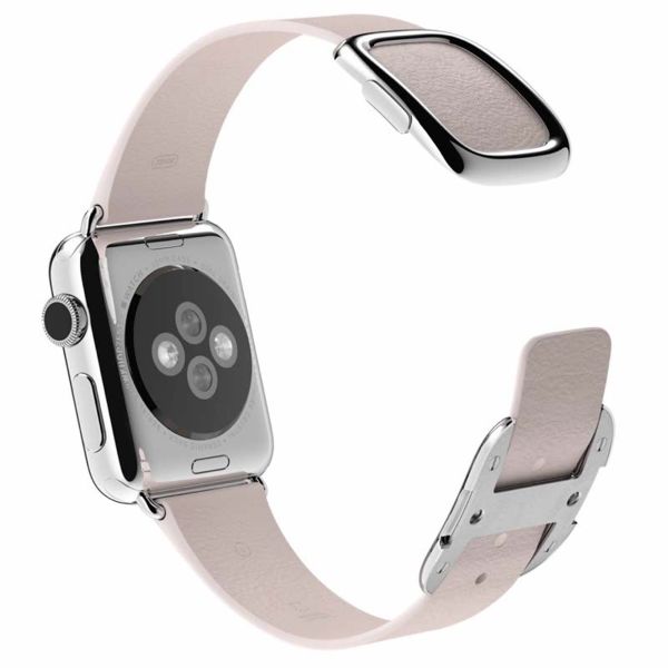 Apple Bracelet Leather Band Modern Buckle Apple Watch | 38/40/41/42 mm - Taille M - Blush