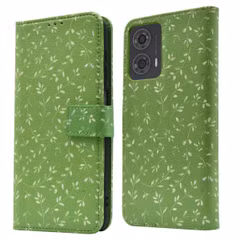 imoshion Étui de télephone portefeuille Design Motorola Moto G24 Power - Green Flowers