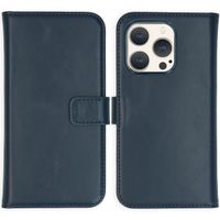 Selencia Étui portefeuille en cuir véritable Apple iPhone 15 Pro - Bleu