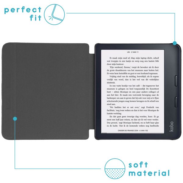 imoshion Étui de liseuse portefeuille Slim Hard Kobo Libra 2 / Tolino Vision 6 - Rose Doré