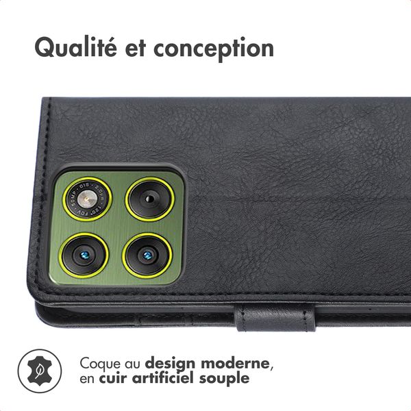 imoshion Étui de télephone portefeuille de luxe Motorola Edge 70 - Noir