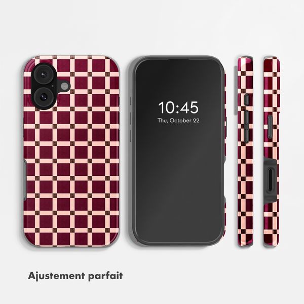 Selencia Coque arrière Vivid avec MagSafe Apple iPhone 17 - Check This Burgundy