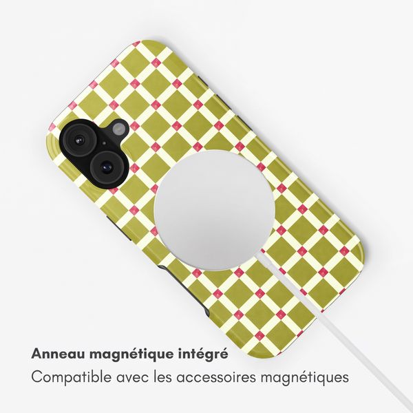 Selencia Coque arrière Vivid avec MagSafe Apple iPhone 17 - Check This Olive