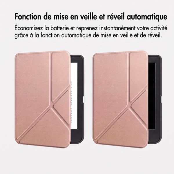 imoshion Étui de liseuse portefeuille Pliable Kobo Clara Colour / BW - Rose Doré