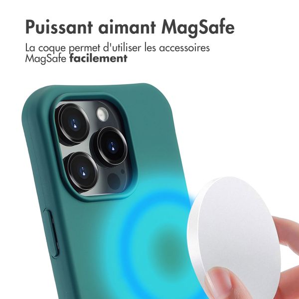 imoshion Coque arrière Color avec cordon amovible et MagSafe Apple iPhone 16 Pro Max - Vert foncé