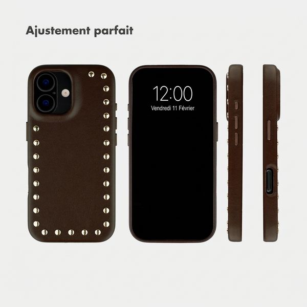 Selencia Coque arrière Studs avec MagSafe Apple iPhone 17 - Cacao Crush