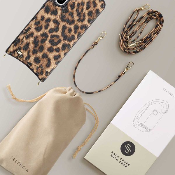 Selencia Coque de télephone Nova avec cordon et porte-cartes Samsung Galaxy A36 / A56 - Leopard