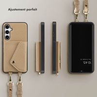 Selencia Coque de télephone Sera avec cordon et porte-cartes enveloppe Samsung Galaxy A35 - Taupe