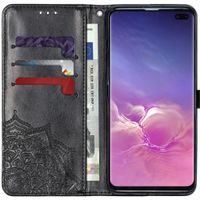 Etui de télephone portefeuille Mandala Samsung Galaxy S10 Plus - Noir