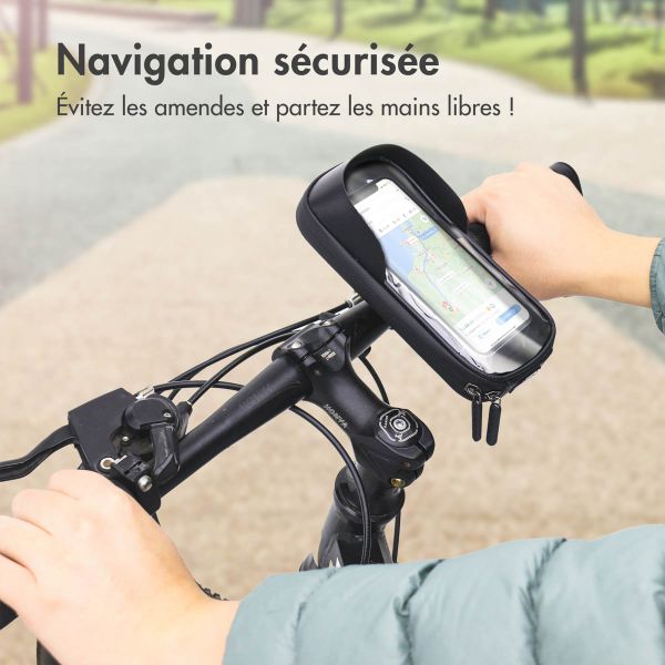 imoshion Support de téléphone pour vélo avec visière pare-soleil - Résistant aux éclaboussures - Universel - Noir