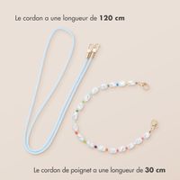 imoshion Ensemble de cordons de téléphone colorés avec perles – Bleu clair
