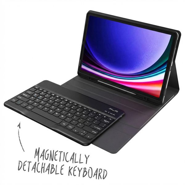 Accezz Étui de tablette Bluetooth Clavier Samsung Galaxy Tab S10 Plus / Tab S9 FE Plus / Tab S9 Plus - QWERTY / NL - Noir