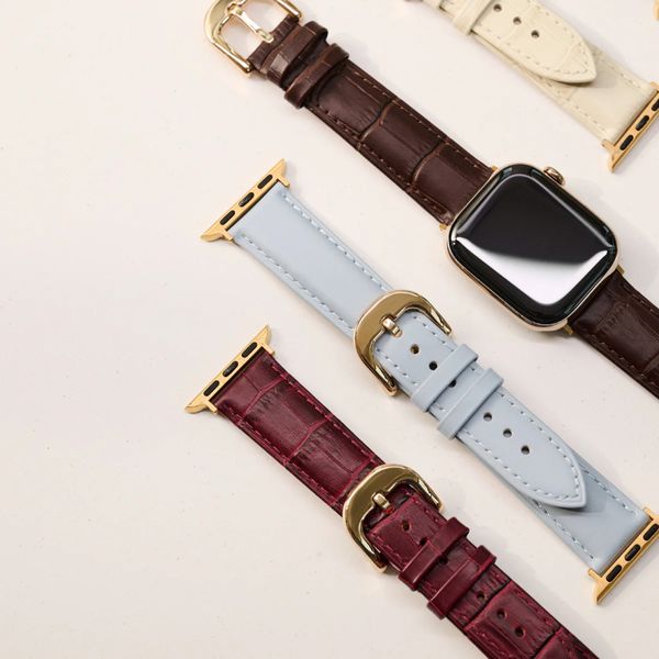Burga Bracelet en cuir véritable Apple Watch | 38/40/41/42 mm - Mobwife / Gold