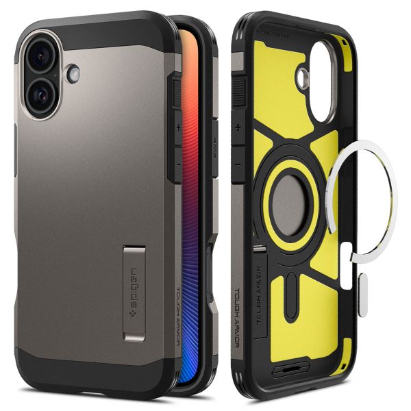 Spigen Coque Tough Armor MagSafe Apple iPhone 16 - Gunmetal
