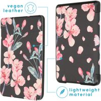 imoshion Design Slim Hard Case Sleepcover Kobo Clara HD - Blossom Watercolor Black