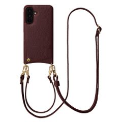 Selencia Coque de télephone Nova avec cordon et porte-cartes Samsung Galaxy A36 / A56 - Bold Burgundy