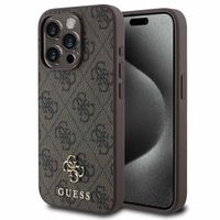 Guess Coque 4G Metal Logo MagSafe Apple iPhone 15 Pro - Marron
