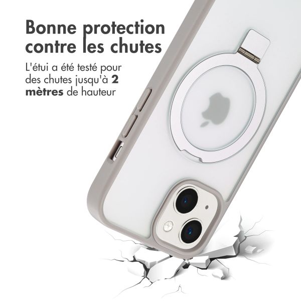 Accezz Coque Ring Stand avec MagSafe Apple iPhone 15 - Gris