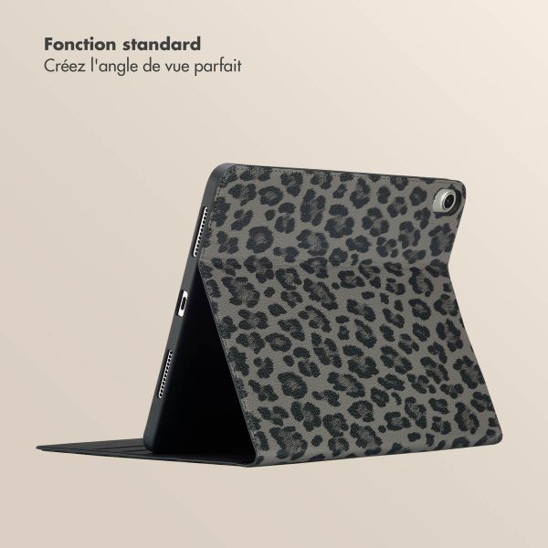 Selencia Coque tablette Sabi avec imprimé léopard Apple iPad Air 11 pouces (2026) M4 / (2025) M3 / (2024) M2 / Air 5 (2022) / Air 4 (2020) - Midnight Black