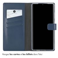 Selencia Étui portefeuille en cuir véritable Samsung Galaxy S25 Ultra - Bleu