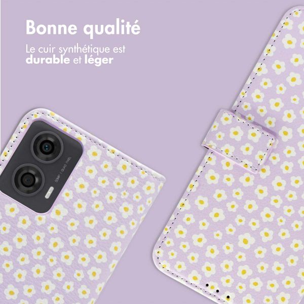 imoshion Étui de télephone portefeuille Design Motorola Moto G24 Power - White Daisy