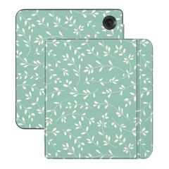 imoshion Design Slim Hard Sleepcover avec support Kobo Libra Colour - Smoke Green Flowers