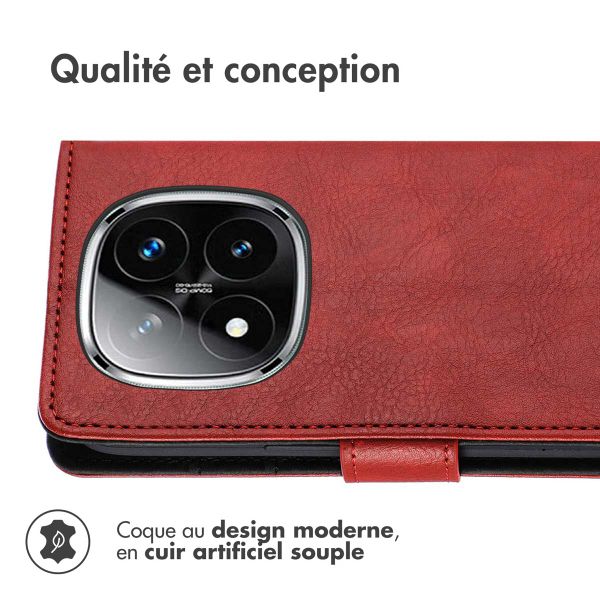 imoshion Étui de télephone portefeuille de luxe Xiaomi Redmi Note 14 Pro (4G) - Rouge