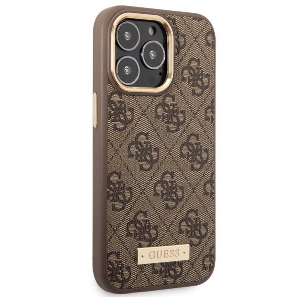 Guess Coque 4G Logo Monogram MagSafe Apple iPhone 14 Pro Max - Marron