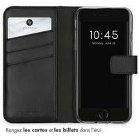 Selencia Étui portefeuille en cuir véritable Apple iPhone SE (2022 / 2020) / 8 / 7 / 6(s) - Noir