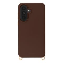 Selencia Coque arrière Rivièra avec MagSafe avec crochets amovibles Samsung Galaxy A36 / A56 - Choco Brown