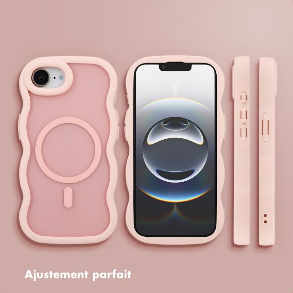 Selencia Coque arrière Wavy avec MagSafe Apple iPhone 17e / 16e - Soft Pink