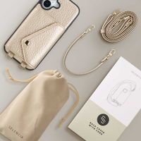 Selencia Coque de télephone Sera avec cordon et porte-cartes enveloppe Apple iPhone 17 - Champagne