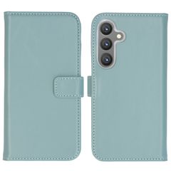 Selencia Étui portefeuille en cuir véritable Samsung Galaxy S24 - Air Blue
