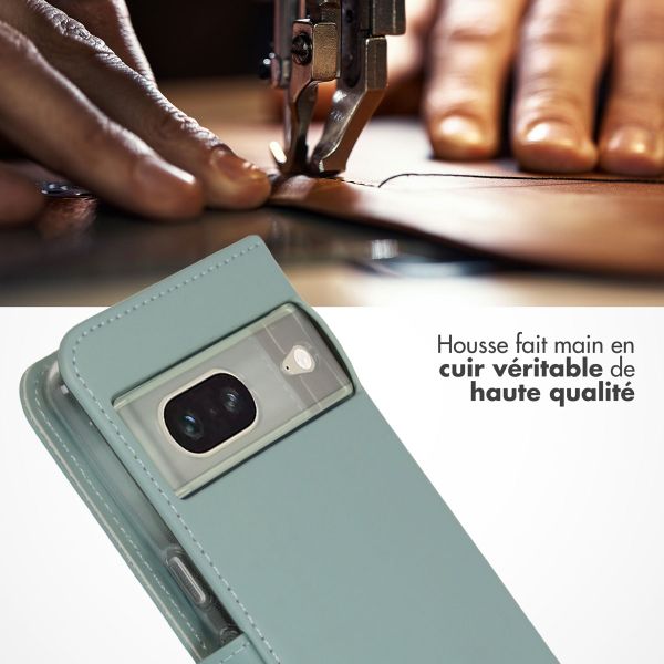 Selencia Étui portefeuille en cuir véritable Google Pixel 7 - Air Blue
