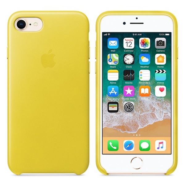 Apple Coque Leather Apple iPhone SE (2022 / 2020) / 8 / 7 - Spring Yellow
