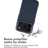 Accezz Coque arrière en cuir avec MagSafe Apple iPhone 18 Pro Max / 17 Pro Max - Nightfall Blue