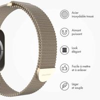 imoshion Bracelet magnétique milanais Apple Watch | 44/45/46/49 mm - Taille S - Starlight