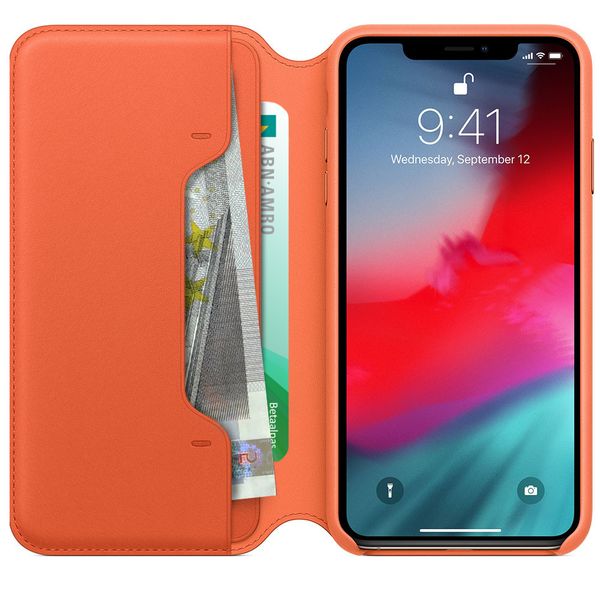 Apple Étui de télephone portefeuille Leather Folio Apple iPhone Xs Max - Sunset
