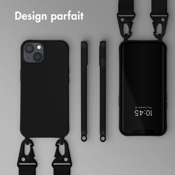 Selencia Coque silicone avec cordon amovible Apple iPhone 13 - Noir