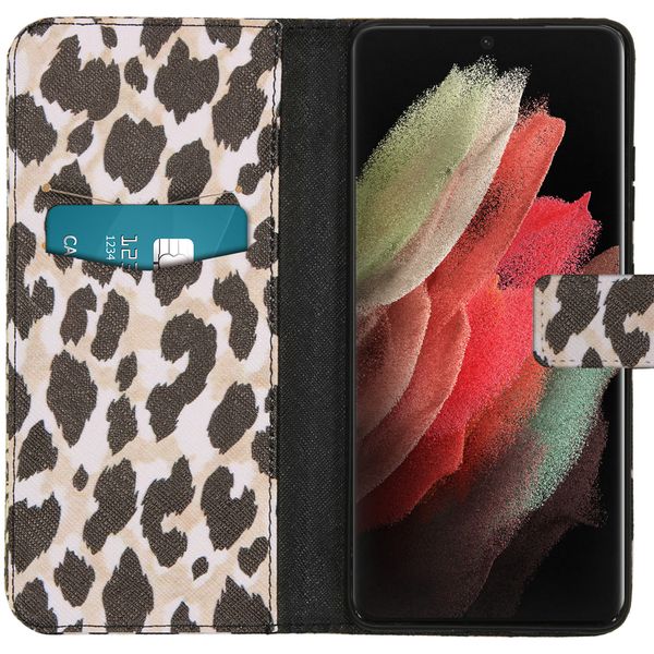imoshion Design Softcase Bookcase Samsung Galaxy S21 Ultra - Golden Leopard