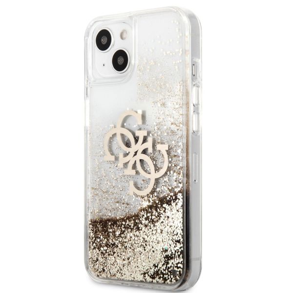 Guess Coque 4G Logo Liquid Glitter Apple iPhone 13 - Doré