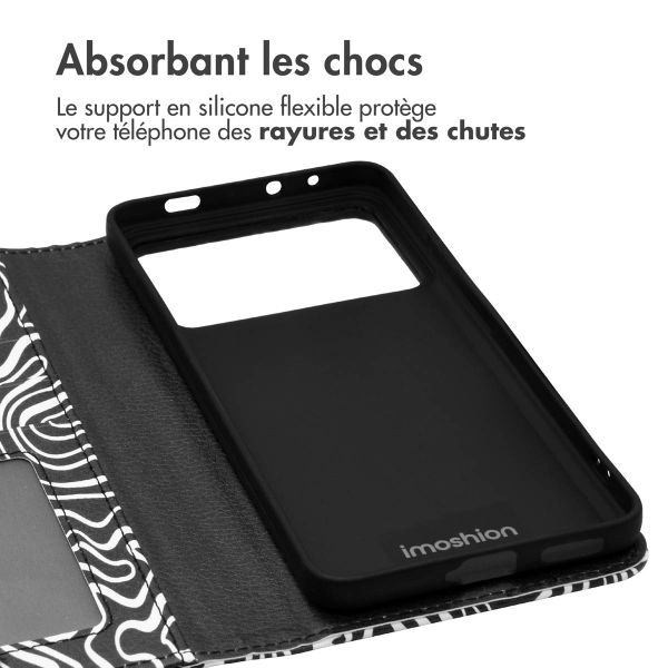 imoshion Étui de télephone portefeuille Design Xiaomi Poco X6 Pro - Black And White