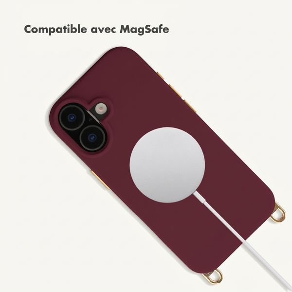 Selencia Coque arrière Rivièra avec MagSafe avec crochets amovibles Apple iPhone 16 - Bold Burgundy