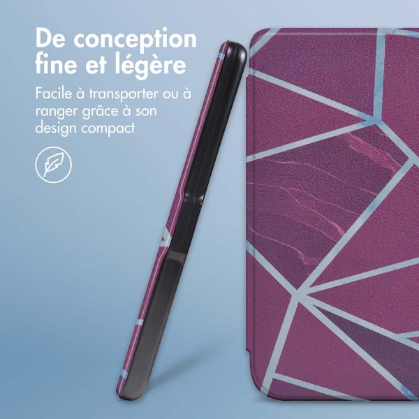 imoshion Design Slim Hard Case Sleepcover Amazon Kindle (2024) / Amazon Kindle (2022) 11th gen - Bordeaux Graphic