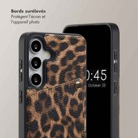 Selencia Coque de télephone Nova avec cordon et porte-cartes Samsung Galaxy S25 / S24 - Leopard