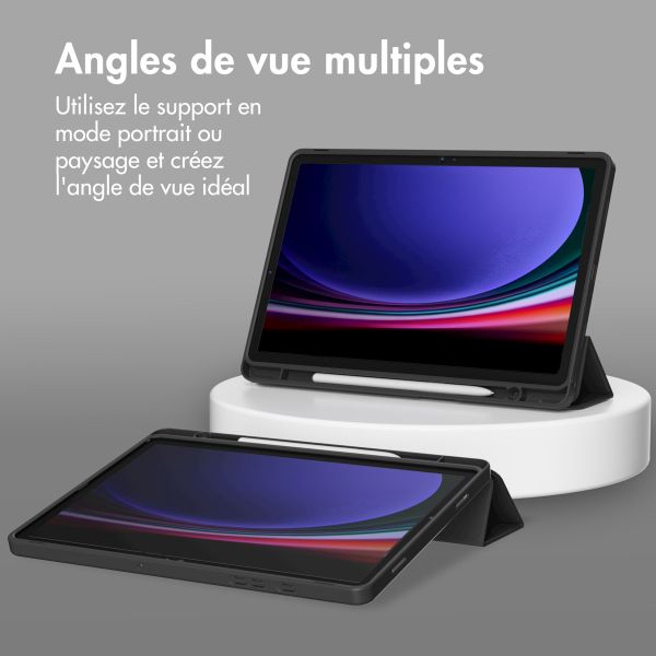 Accezz Coque tablette portefeuille Smart Silicone Samsung Galaxy Tab A9 8.7 pouces - Noir