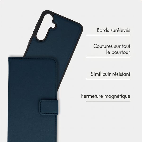imoshion Étui portefeuille luxe 2-en-1 amovible Samsung Galaxy A55 - Bleu
