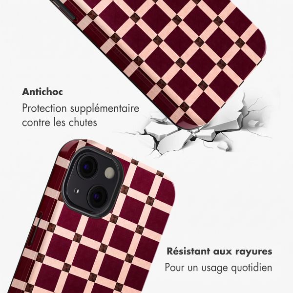 Selencia Coque arrière Vivid Apple iPhone 13 - Check This Burgundy