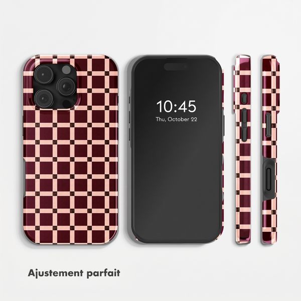 Selencia Coque arrière Vivid Apple iPhone 16 Pro - Check This Burgundy