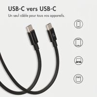 imoshion Câble USB-C vers USB-C Tressé 100 W - 0,5 mètre - Noir